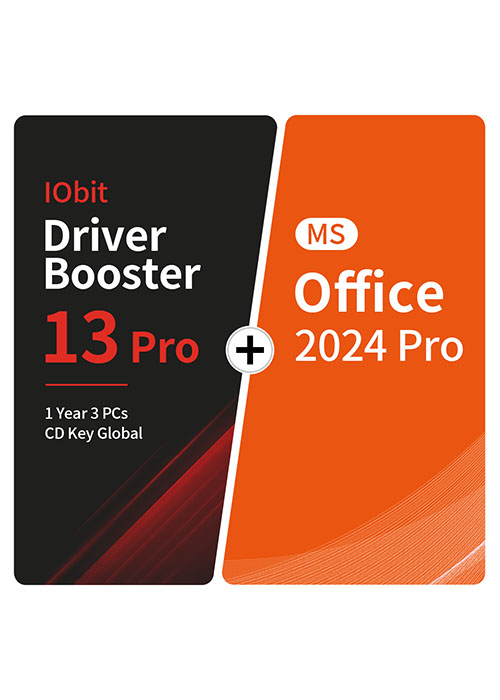 IObit Driver Booster 13 Pro 1 Year 3 PCs CD Key Global+MS Office2024 Pro  Pack